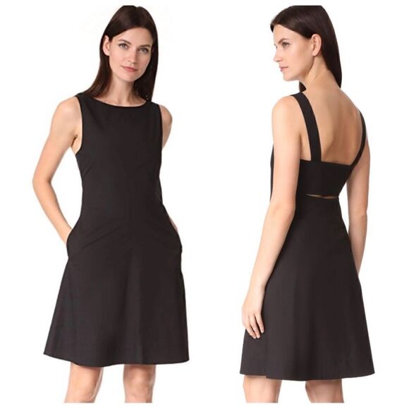 NWT Theory Cicieema Light Poplin Fit & Flare Dress in Black, Size 4 - Picture 3 of 16